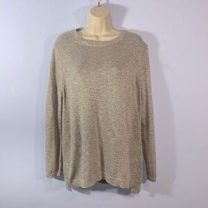 J. Jill Women's Heathered Crew Neck Sweater - Beige